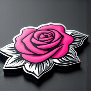 Decorative pink and chrome motorcycle sticker design